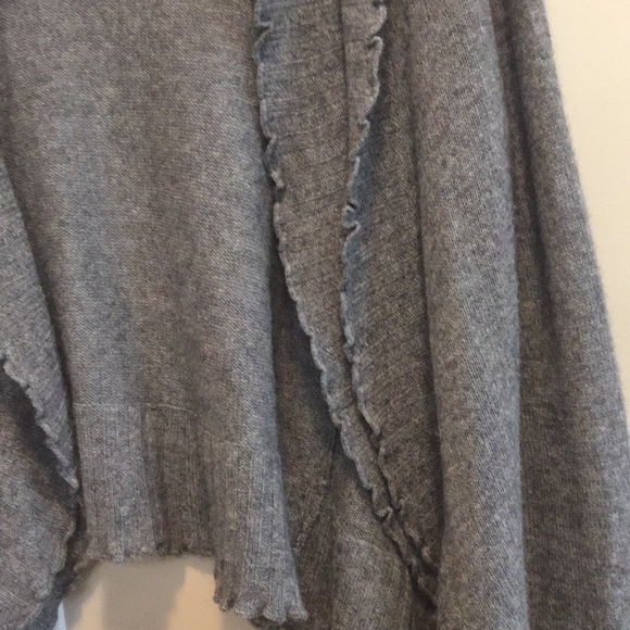 Pure Cashmere Grey Ruffled Cardigan - Picture 3 of 6